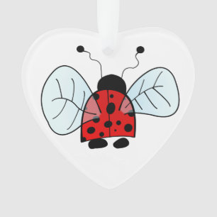 Cute Ladybug Illustration Ornament