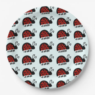 Cute Ladybug Illustration Paper Plates