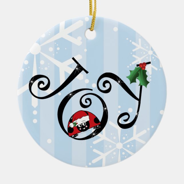 Cute Ladybug Joy Ornament (Front)