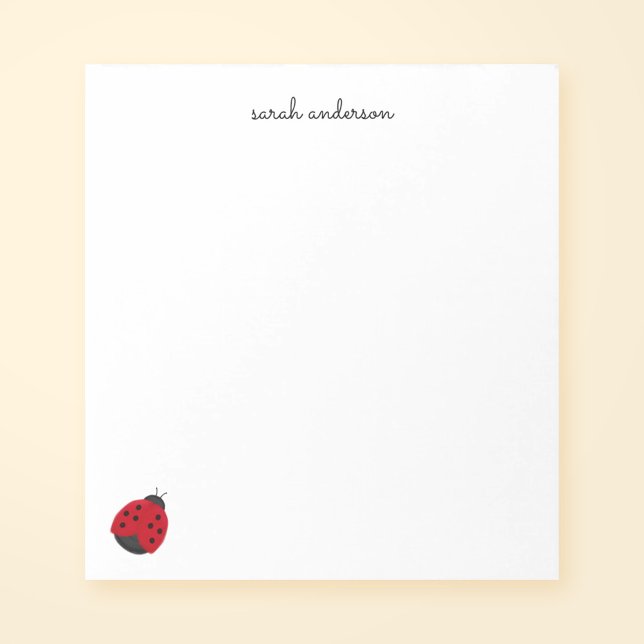 Cute Ladybug Kids Personalized Notepad (Creator Uploaded)