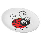 Cute Ladybug Kids plate - white (Right Side)