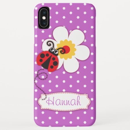 Cute Ladybug Ladybird Girls Name Purple Iphone Xs Max Case
