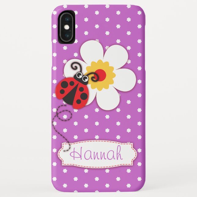 Cute ladybug ladybird girls name purple Case-Mate iPhone case (Back)