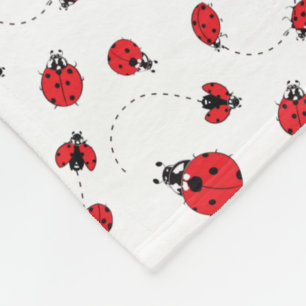 Cute Ladybug / Ladybird Illustration Pattern Fleece Blanket