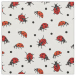 Cute Ladybug Ladybirds Polka Dots Pattern Fabric
