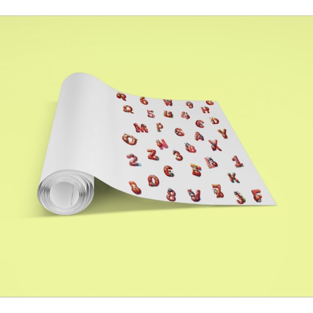 Cute Ladybug Letters Numbers Watercolor Pattern Wallpaper (Creator Uploaded)