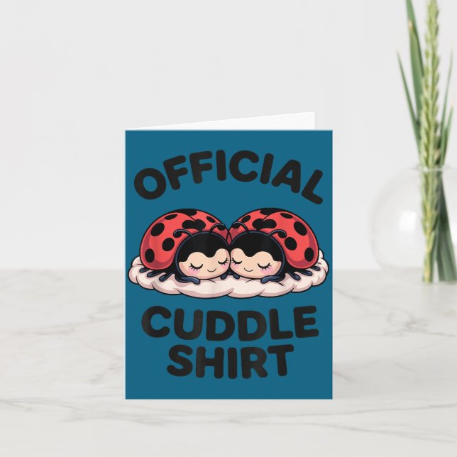Cute Ladybug Love Cuddle  Card (Front)