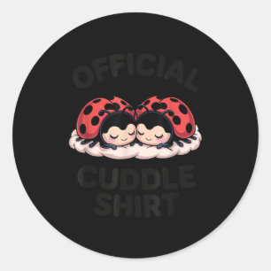 Cute Ladybug Love Cuddle Classic Round Sticker