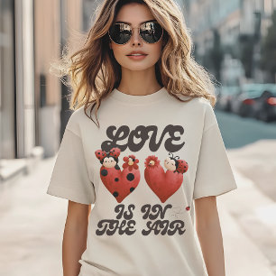 Cute Ladybug, Love is in the Air, Sweet Red Heart T-Shirt