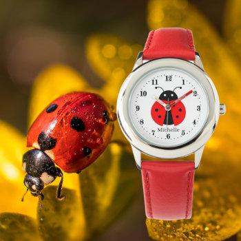Cute Ladybug Lover Add Name  Watch by DoodlesGifts at Zazzle