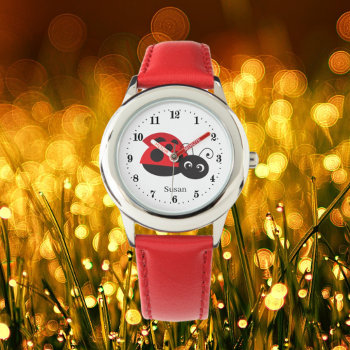 Cute Ladybug Lover Add Name  Watch by DoodlesGifts at Zazzle