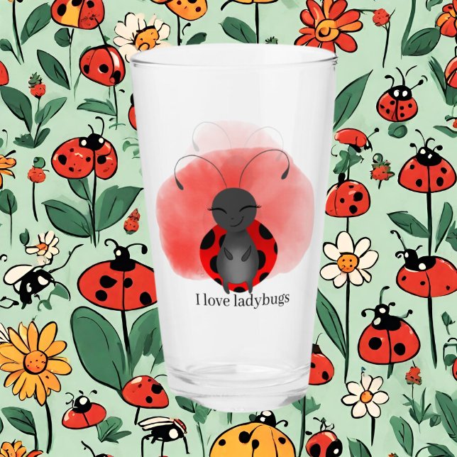 cute ladybug lover add text glass (Creator Uploaded)