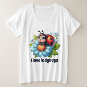 Cute ladybug lover customizable plus size T-Shirt