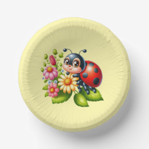 Cute ladybug lovers insect paper bowls