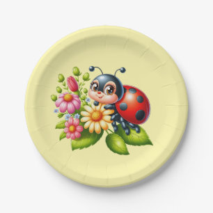 Cute ladybug lovers insect paper plates