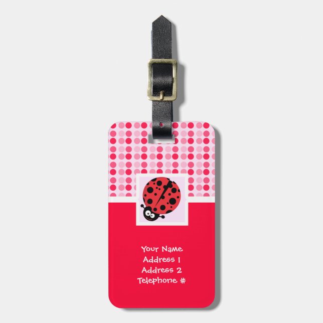Cute Ladybug Luggage Tag (Front Vertical)