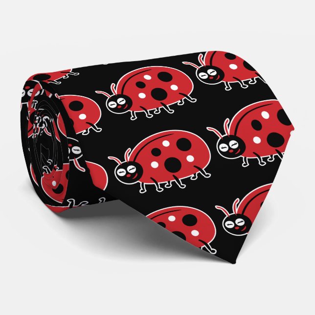 Cute Ladybug Neck Tie (Rolled)