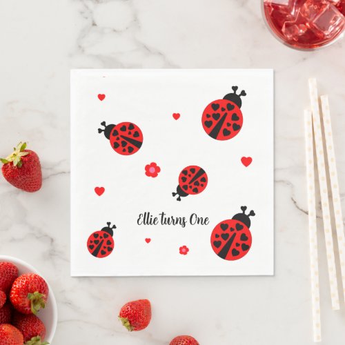 Cute Ladybug Paper Napkin