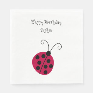 Cute Ladybug Paper Napkins