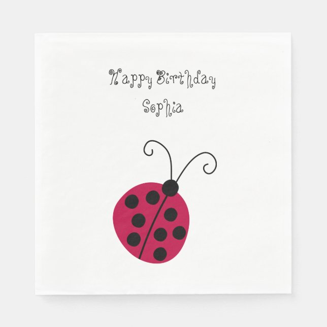 Cute Ladybug Paper Napkins (Front)