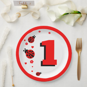 Cute Ladybug Paper Plates