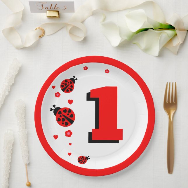Cute Ladybug Paper Plates (Wedding)