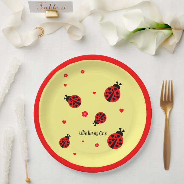 Cute Ladybug Paper Plates (Wedding)