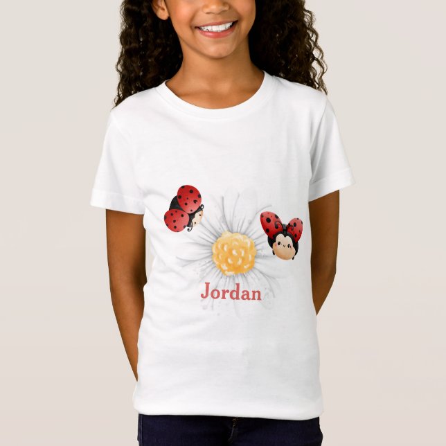 Cute LadyBug Pattern Custom Kids Mug T-Shirt (Front)