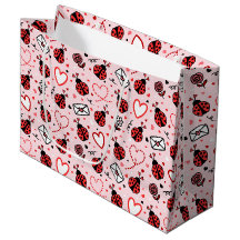 Cute Ladybug Pattern Large Gift Bag