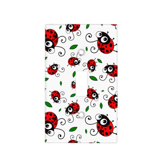 Cute ladybug pattern light switch cover (Front)