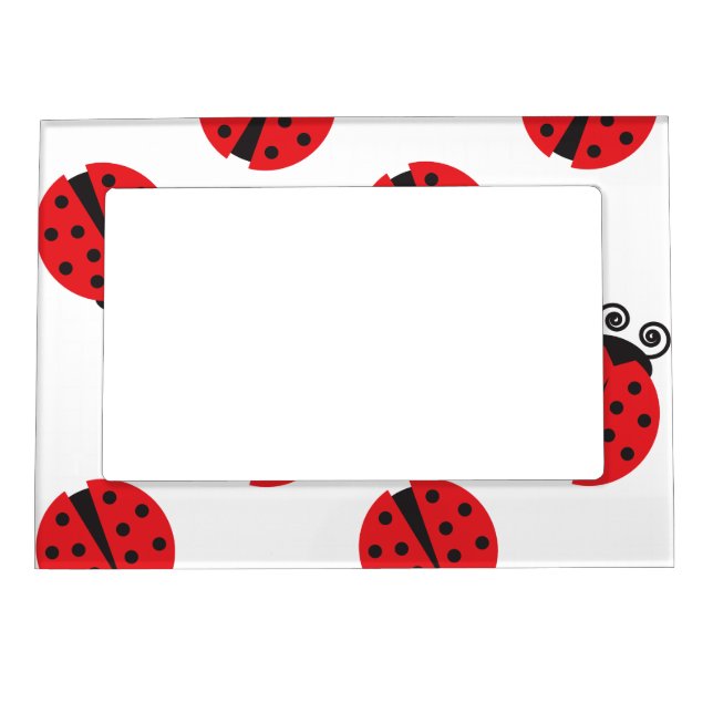 Cute Ladybug Pattern Magnetic Photo Frame (Front)
