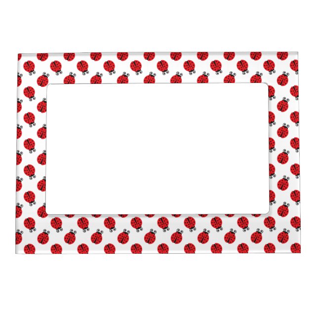 Cute Ladybug Pattern Magnetic Photo Frame (Front)