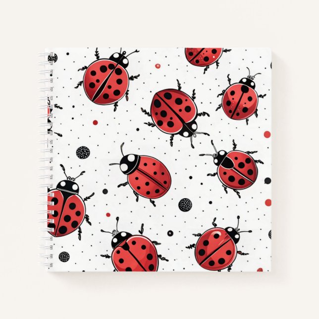 Cute Ladybug Pattern  Notebook (Front)