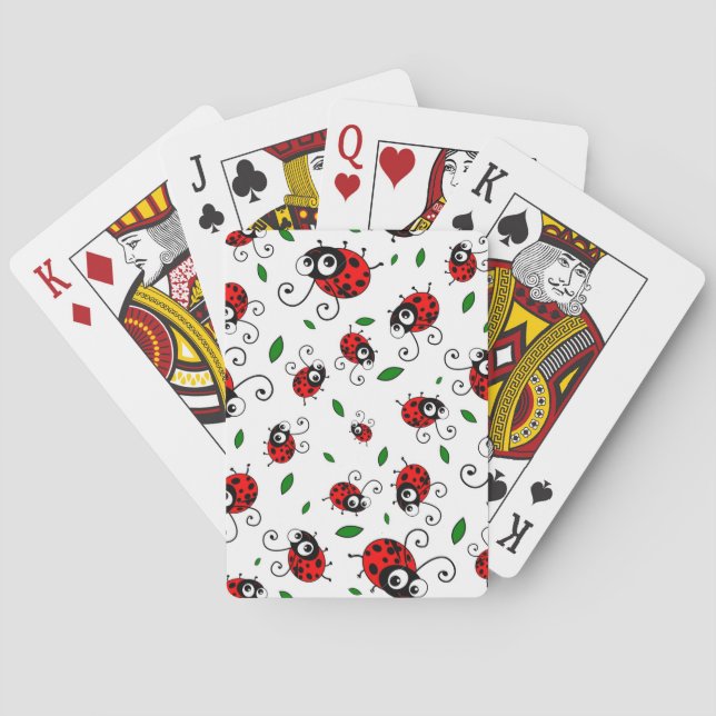 Cute ladybug pattern poker cards (Back)