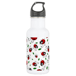 Cute ladybug pattern stainless steel water bottle