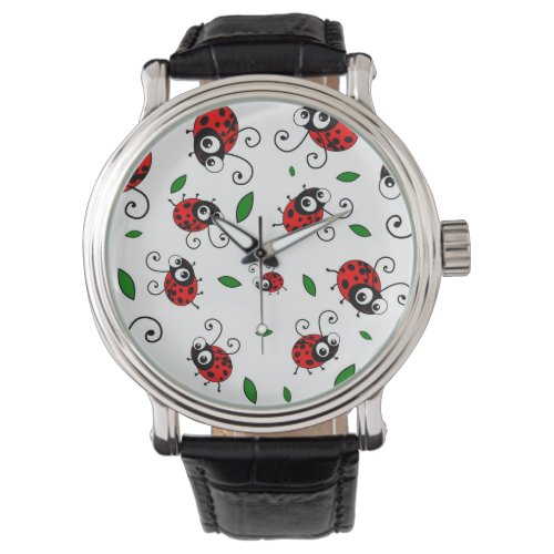 Cute ladybug pattern watch