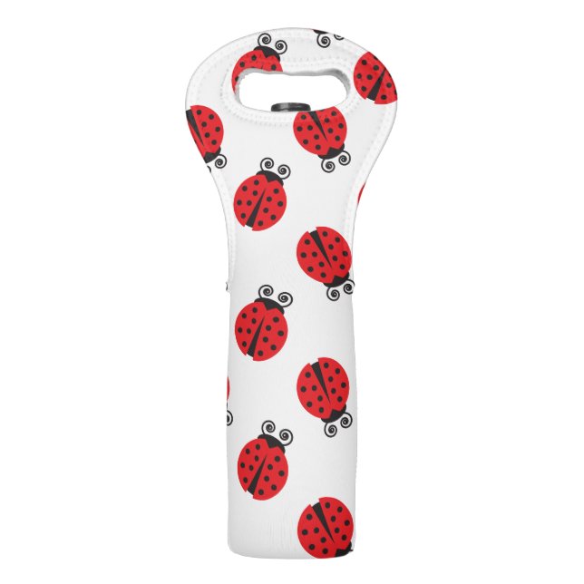 Cute Ladybug Pattern Wine Bag (Back)