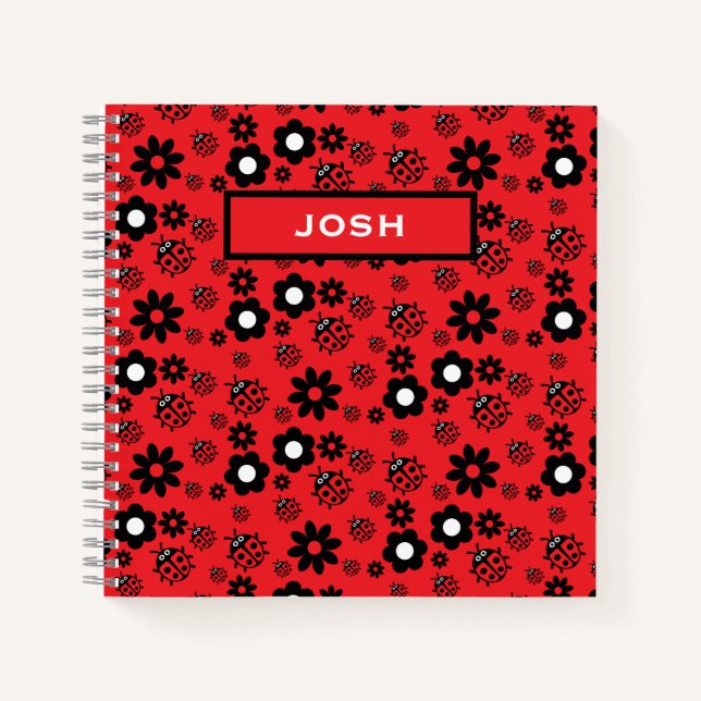 Cute ladybug Patterned Notebook (Front)