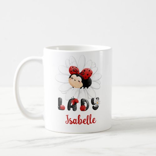 Cute Ladybug Personalized Girl Mug