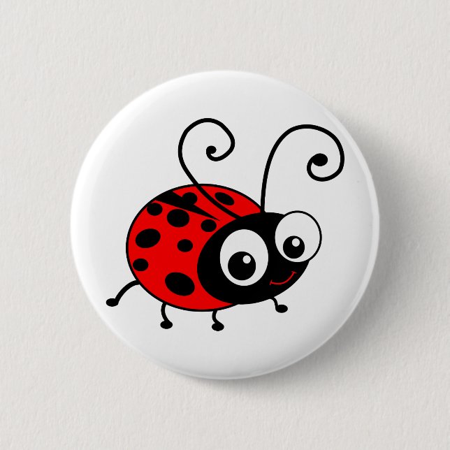 Cute Ladybug Pinback Button (Front)