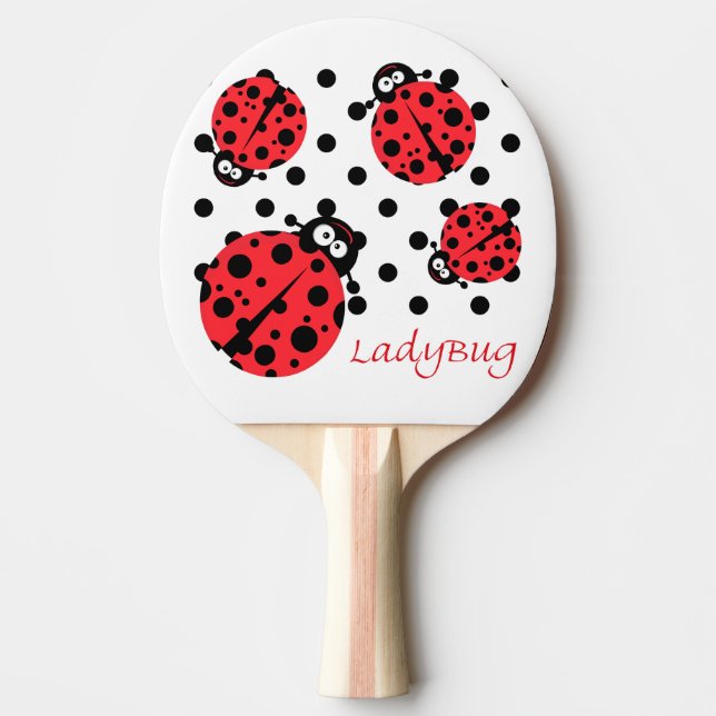 Cute Ladybug Ping-Pong Paddle (Front)