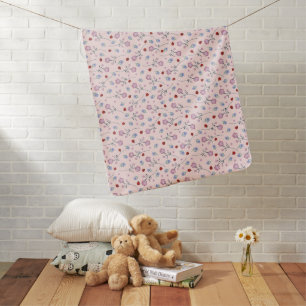 Cute Ladybug Polka dot Daisy Flower Rustic Pattern Baby Blanket