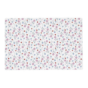 Cute Ladybug Polka dot Daisy Flower Rustic Pattern Placemat