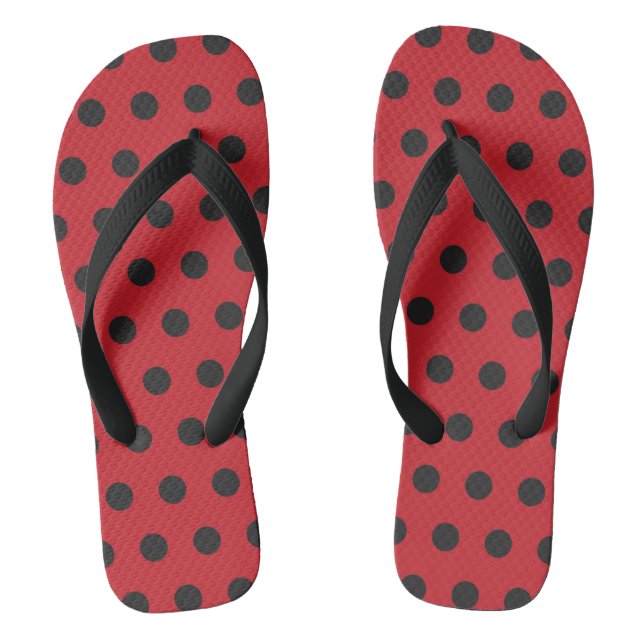 cute ladybug polka dot  flip flops (Footbed)