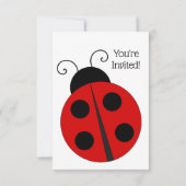 Cute Ladybug Polka Dot Llittle Girl Birthday Party Invitation (Back)