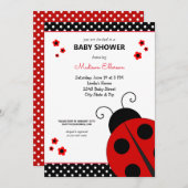 Cute Ladybug Polka Dots Baby Shower Invitation (Front/Back)
