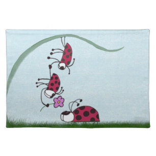 Cute Ladybug Professing His Love Painting Placemat