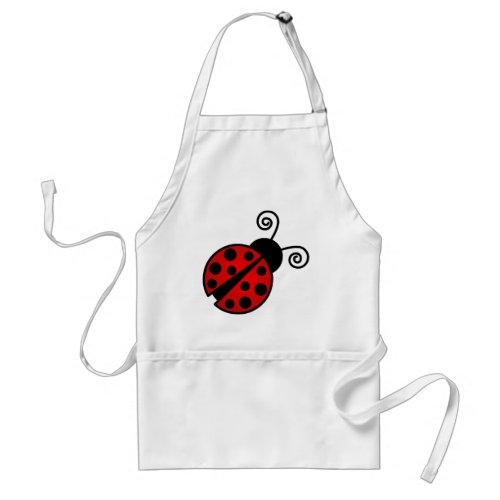 Cute Ladybug _ Red and Black Adult Apron