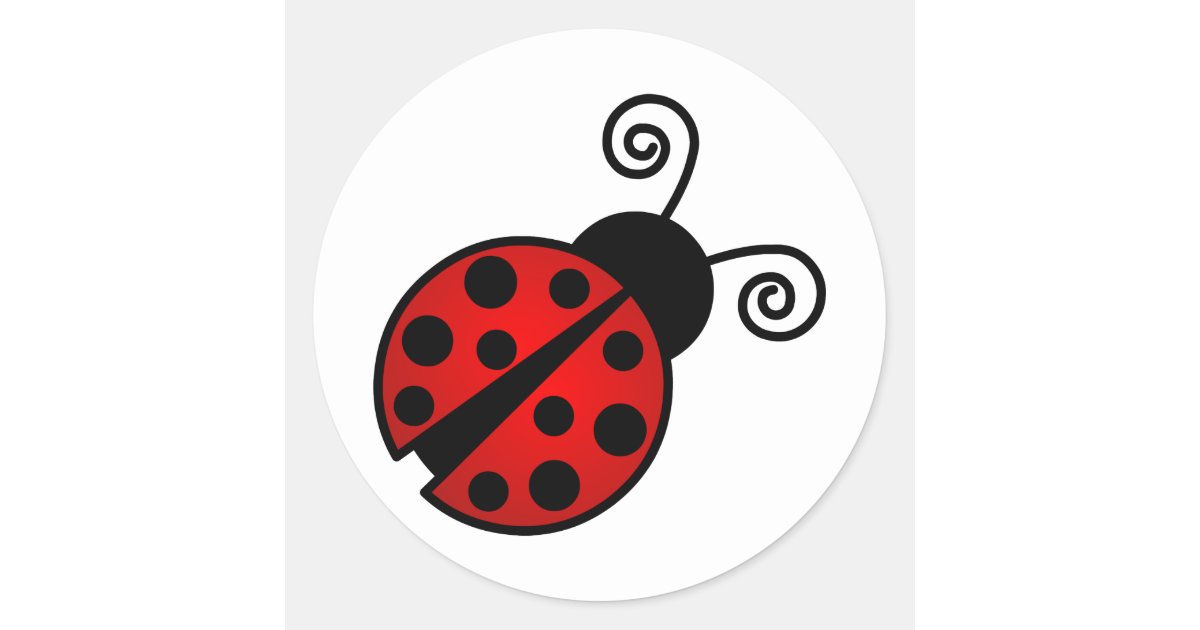 Cute Ladybug - Red and Black Classic Round Sticker