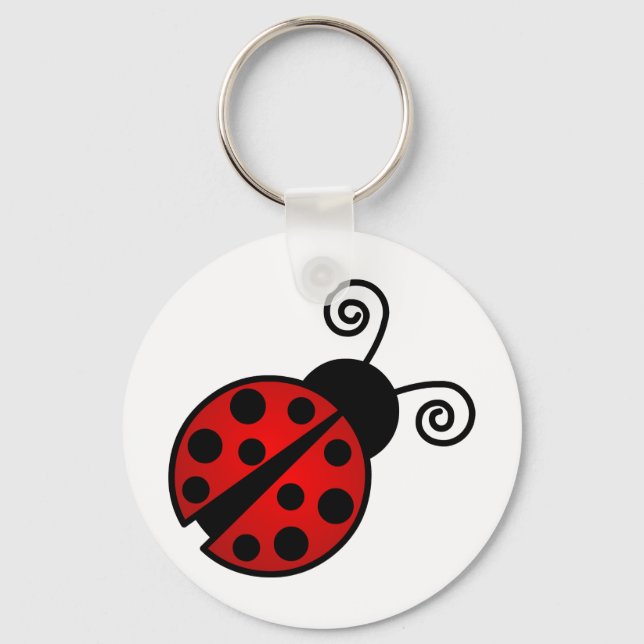 Cute Ladybug - Red and Black Keychain (Front)